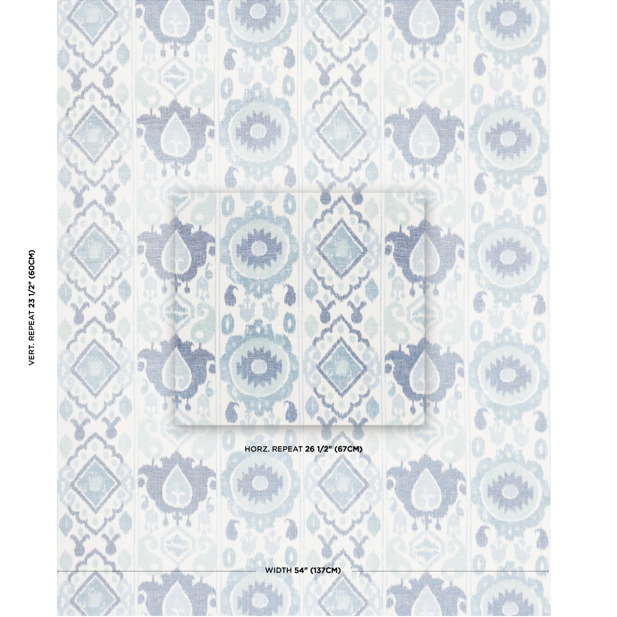 Schumacher Elizia Ikat Mineral And Indigo Fabric 179053