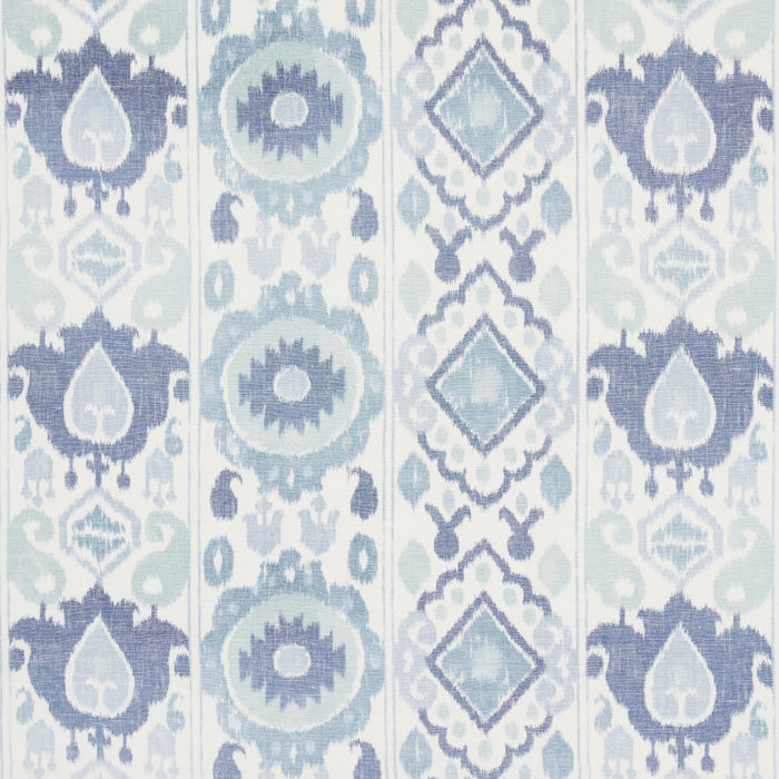 Schumacher Elizia Ikat Mineral And Indigo Fabric 179053