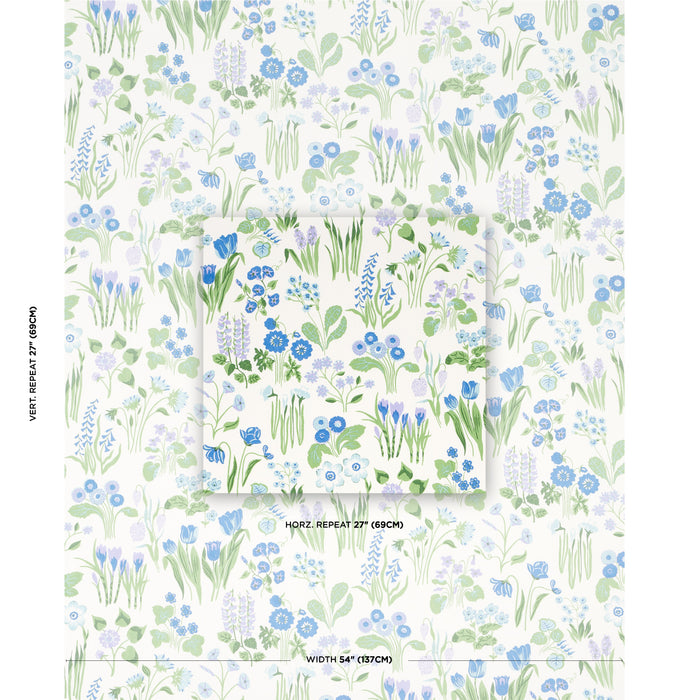 Schumacher Carly Blue Bell Fabric 179082