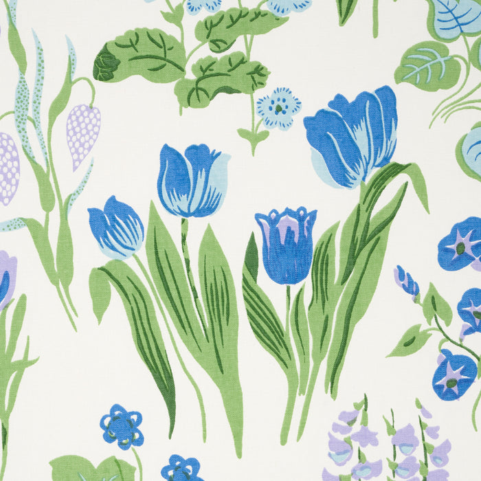 Schumacher Carly Blue Bell Fabric 179082