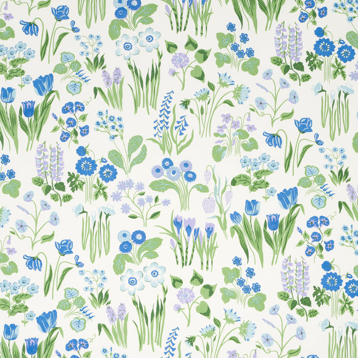 Schumacher Carly Blue Bell Fabric Sample 179082