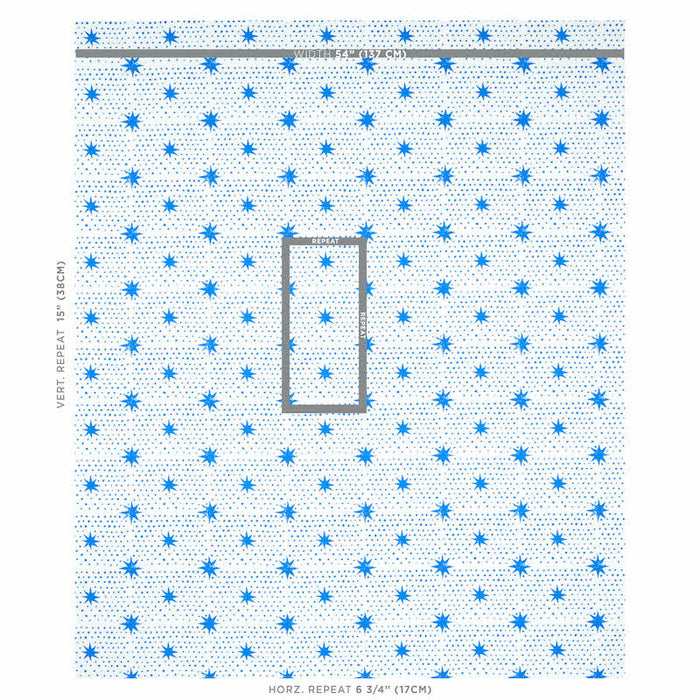 Schumacher Spot & Star Blue Fabric Sample 179160