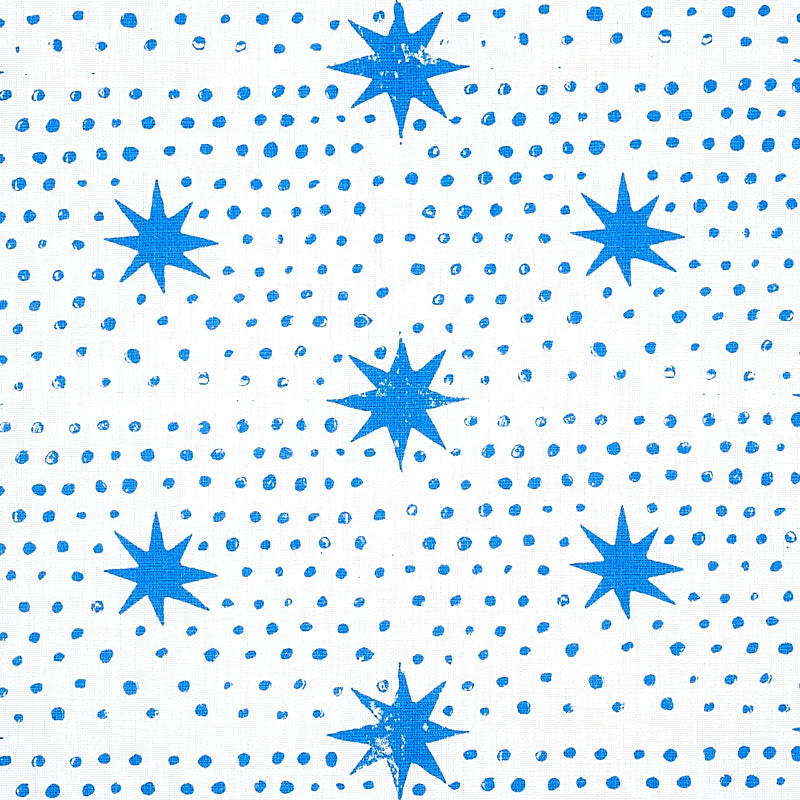 Schumacher Spot & Star Blue Fabric 179160