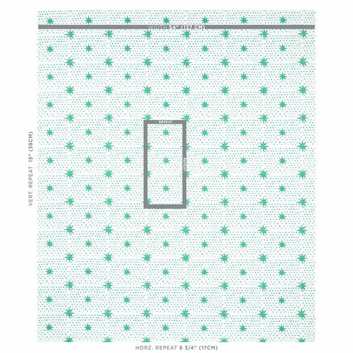 Schumacher Spot & Star Sea Glass Fabric Sample 179161