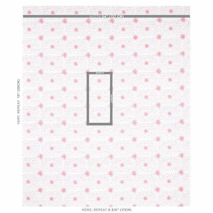 Schumacher Spot & Star Pink Fabric Sample 179162