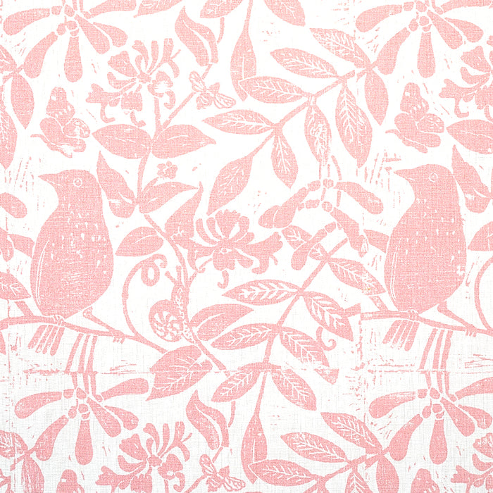 Schumacher Bird & Bee Pink Fabric Sample 179210