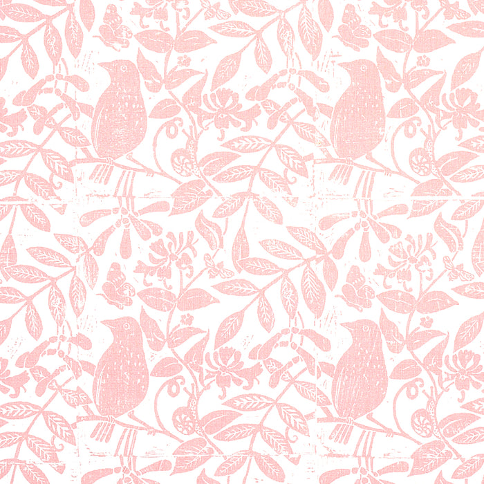 Schumacher Bird & Bee Pink Fabric 179210