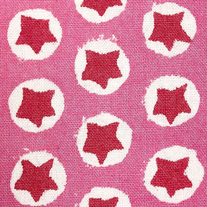 Schumacher Tuk Tuk Hand Block Print Pink Fabric Sample 179220