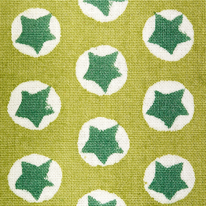 Schumacher Tuk Tuk Hand Block Print Green Fabric 179223