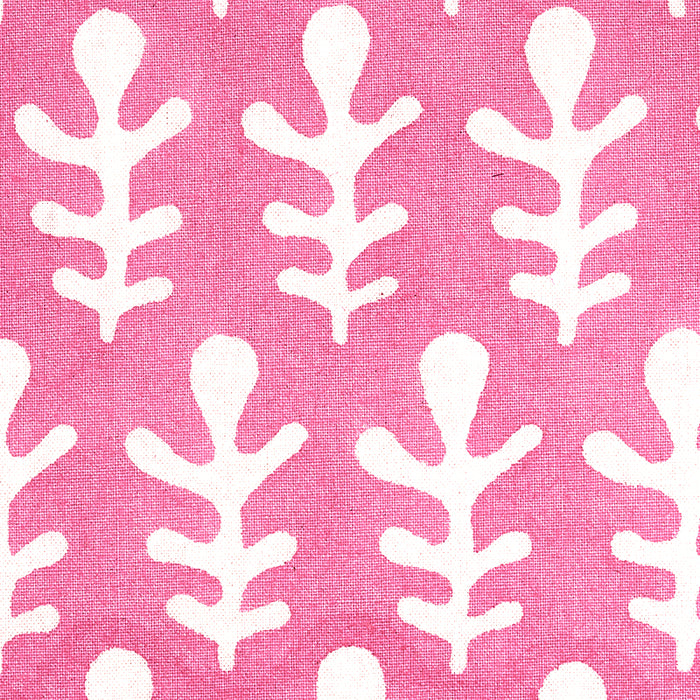 Schumacher Bagru Hand Block Print Pink Fabric Sample 179240