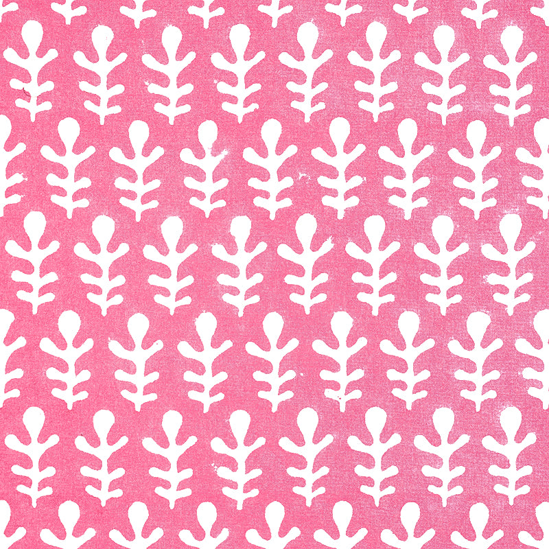 Schumacher Bagru Hand Block Print Pink Fabric 179240