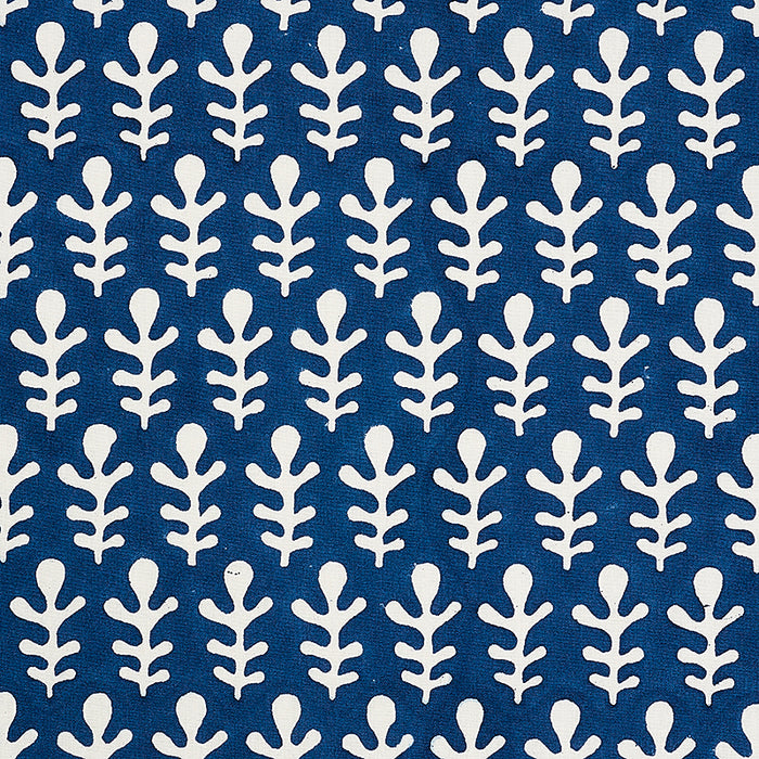 Schumacher Bagru Hand Block Print Dark Blue Fabric 179241