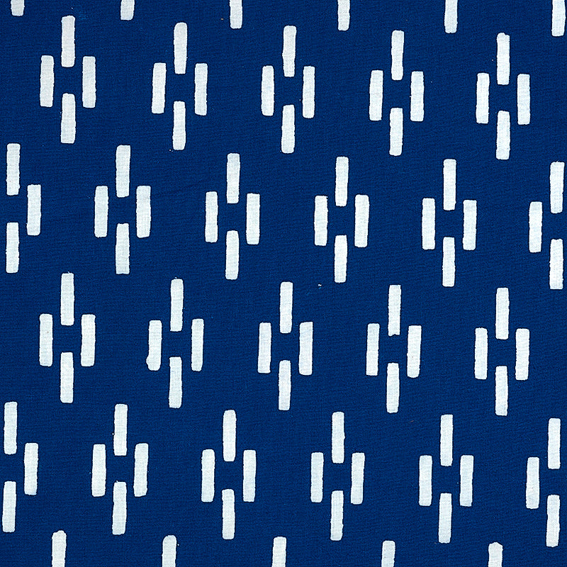 Schumacher Dash Hand Block Print Indigo Fabric 179250