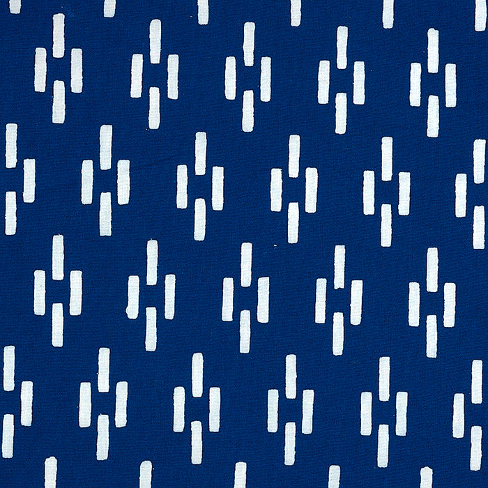 Schumacher Dash Hand Block Print Indigo Fabric Sample 179250