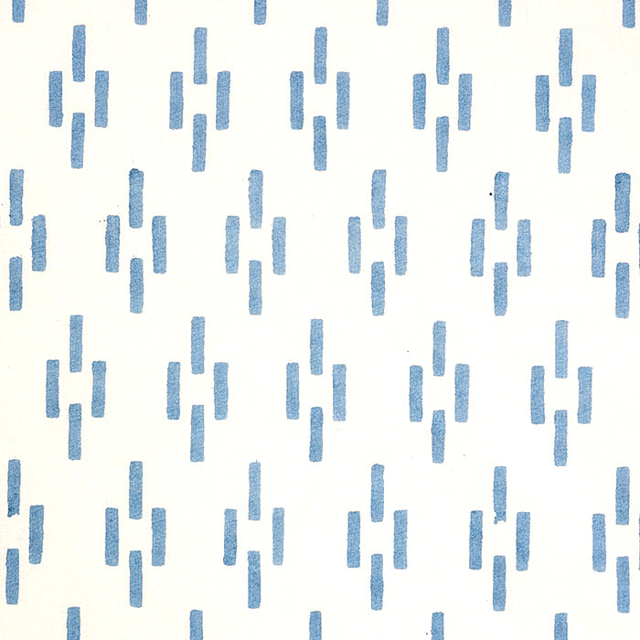 Schumacher Dash Hand Block Print Blue Fabric 179251