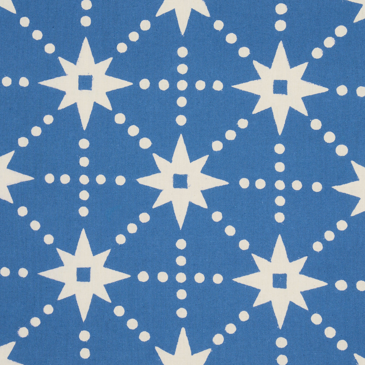 Schumacher Stars Hand Block Print Blue Fabric 179260