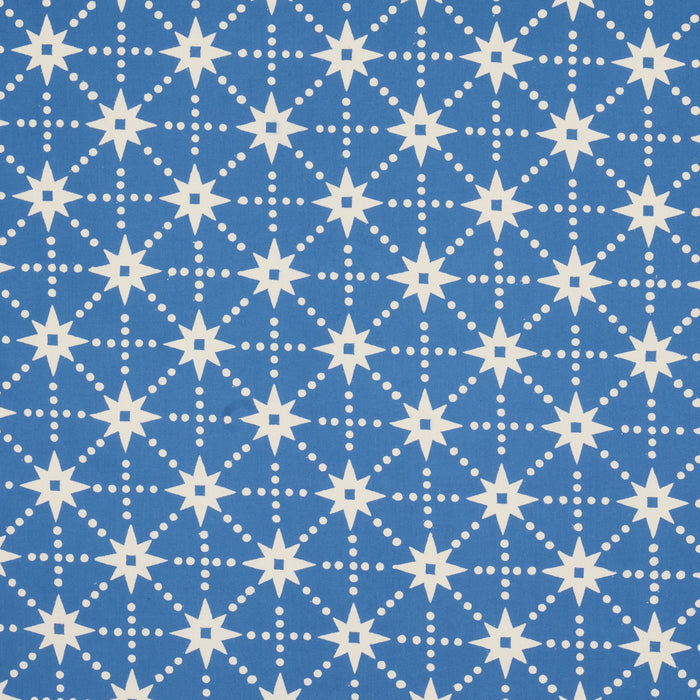 Schumacher Stars Hand Block Print Blue Fabric 179260