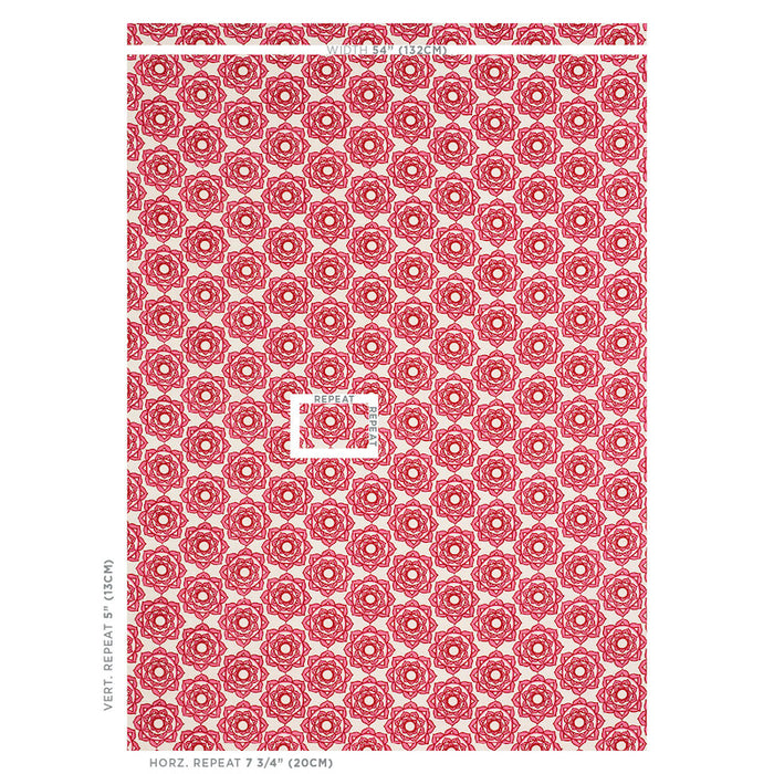 Schumacher Rose Hand Block Print Pink Fabric 179291