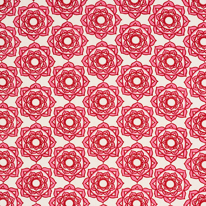 Schumacher Rose Hand Block Print Pink Fabric 179291