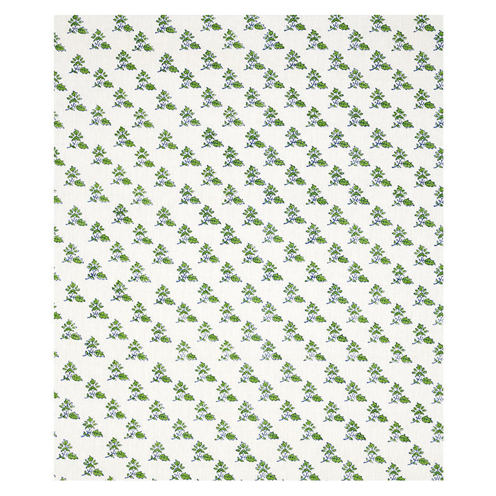 Schumacher Torbay Hand Blocked Print Green Fabric 179330