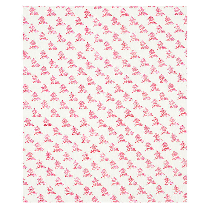 Schumacher Torbay Hand Blocked Print Pink Fabric Sample 179332