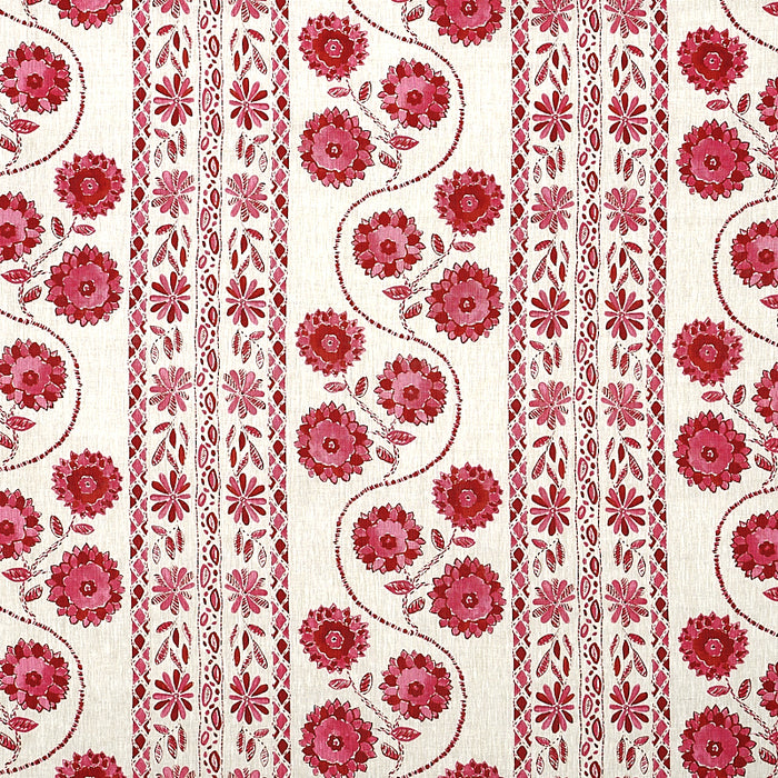 Schumacher Zinnia Handmade Print Pink Fabric Sample 179341