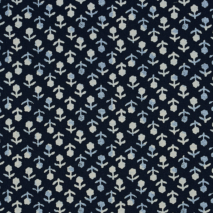 Schumacher Beatriz Handprint Indigo Fabric Sample 179351