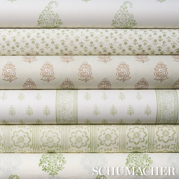 Schumacher Beatriz Handprint Sage Fabric Sample 179354