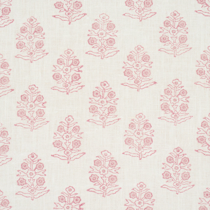 Schumacher Aditi Hand Blocked Print Blush Fabric Sample 179365