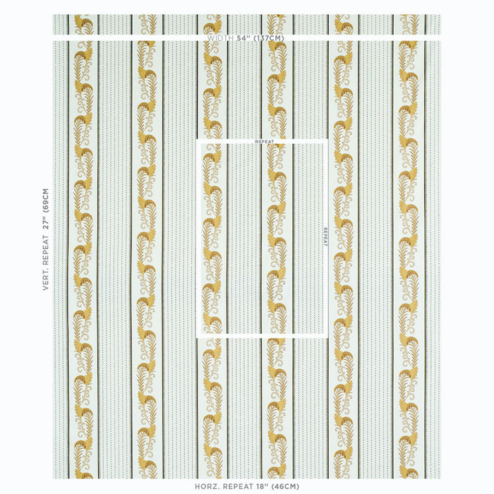 Schumacher Aleksy Stripe Neutral Fabric Sample 179380