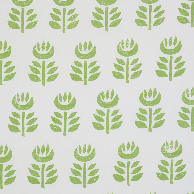 Schumacher Rosenborg Hand Print Green Fabric Sample 179400