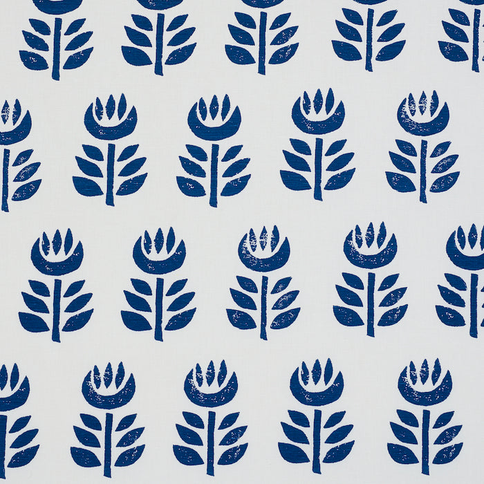 Schumacher Rosenborg Hand Print Navy Fabric 179402