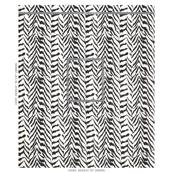 Schumacher Quincy Hand Print Black Fabric Sample 179410