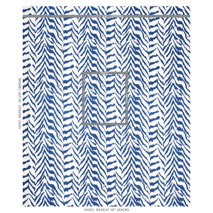 Schumacher Quincy Hand Print Blue Fabric Sample 179412