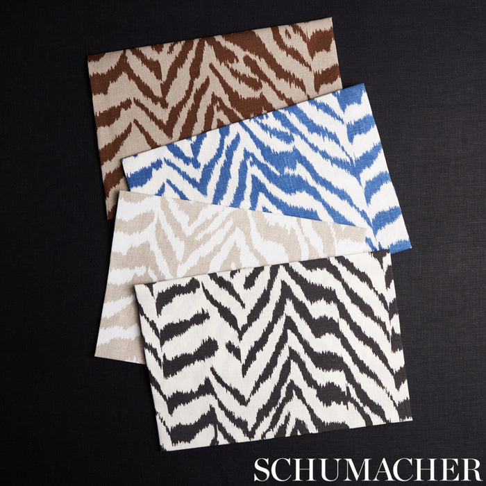 Schumacher Quincy Hand Print Blue Fabric Sample 179412