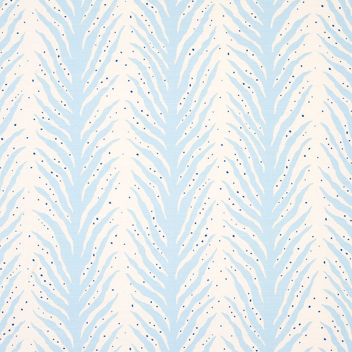 Schumacher Creeping Fern Print Slumber Blue Fabric Sample 179480