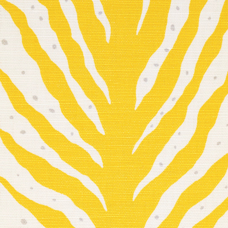 Schumacher Creeping Fern Print Lemonade Fabric Sample 179481