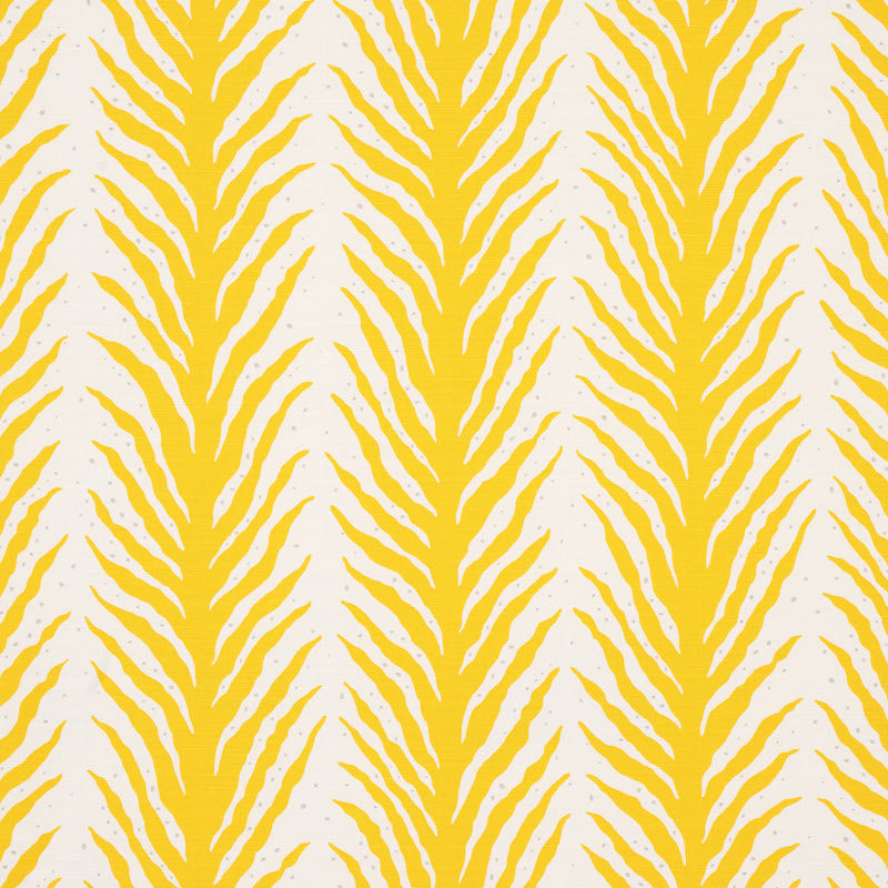 Schumacher Creeping Fern Print Lemonade Fabric 179481