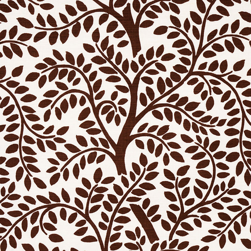 Schumacher Temple Garden II Brown Fabric Sample 179502