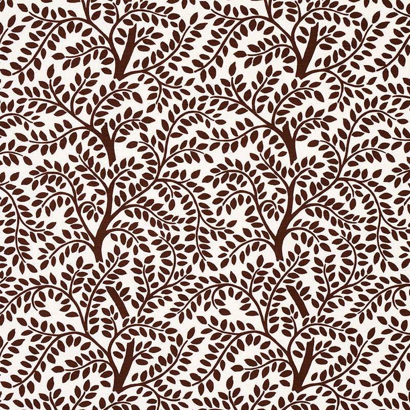 Schumacher Temple Garden II Brown Fabric Sample 179502