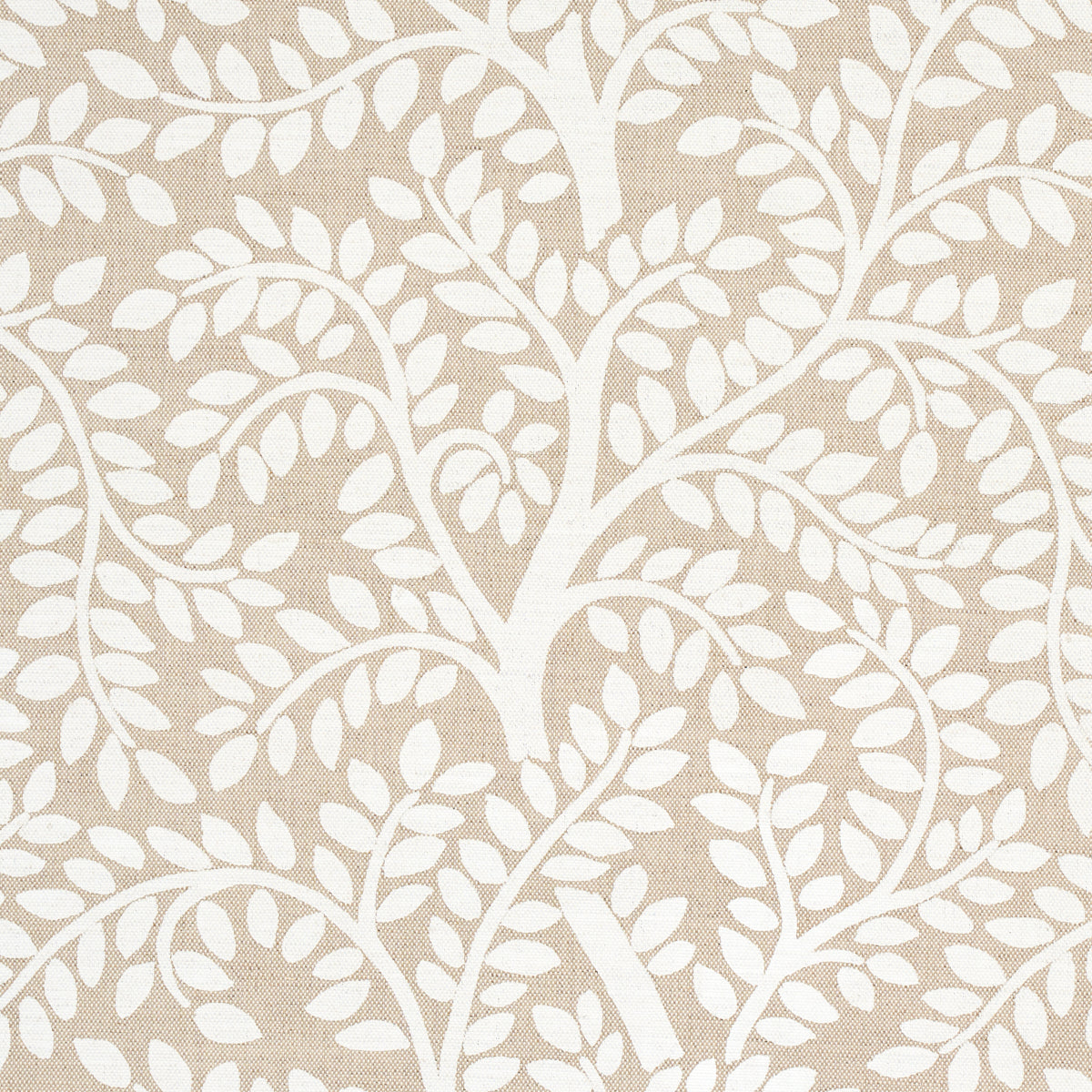 Schumacher Temple Garden II Ivory On Unbleached Fabric 179504