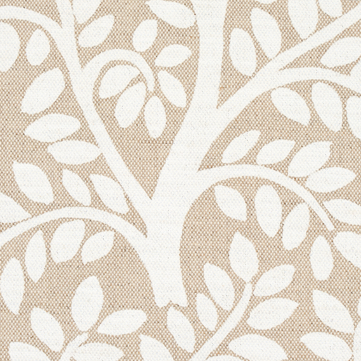 Schumacher Temple Garden II Ivory On Unbleached Fabric Sample 179504