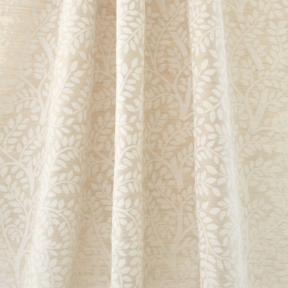 Schumacher Temple Garden II Ivory On Unbleached Fabric Sample 179504