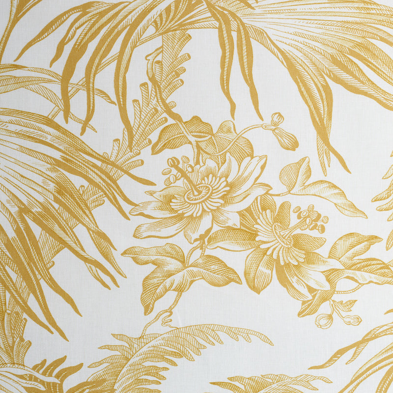 Schumacher Toile Tropique Gold Fabric 179510