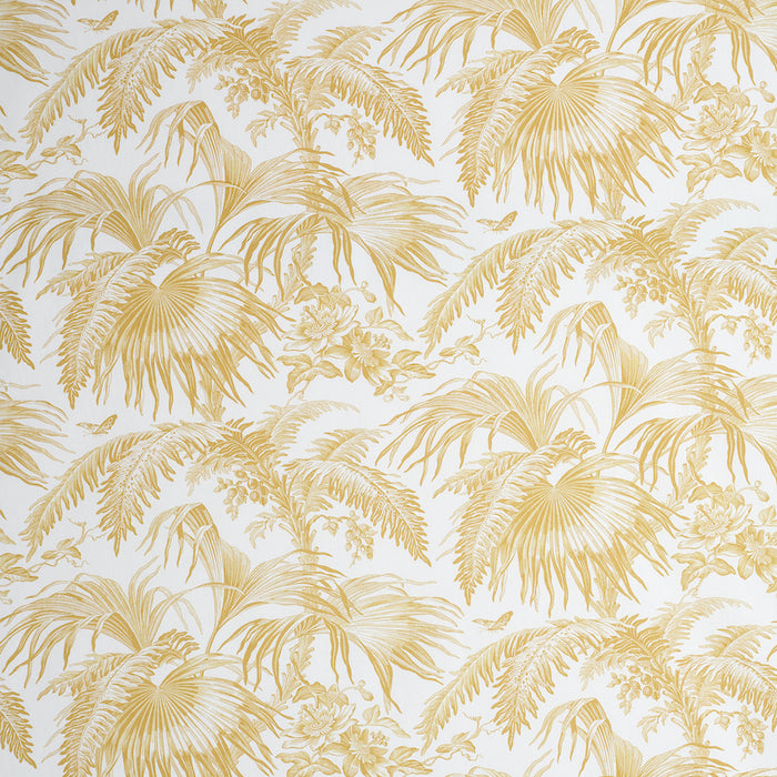 Schumacher Toile Tropique Gold Fabric Sample 179510