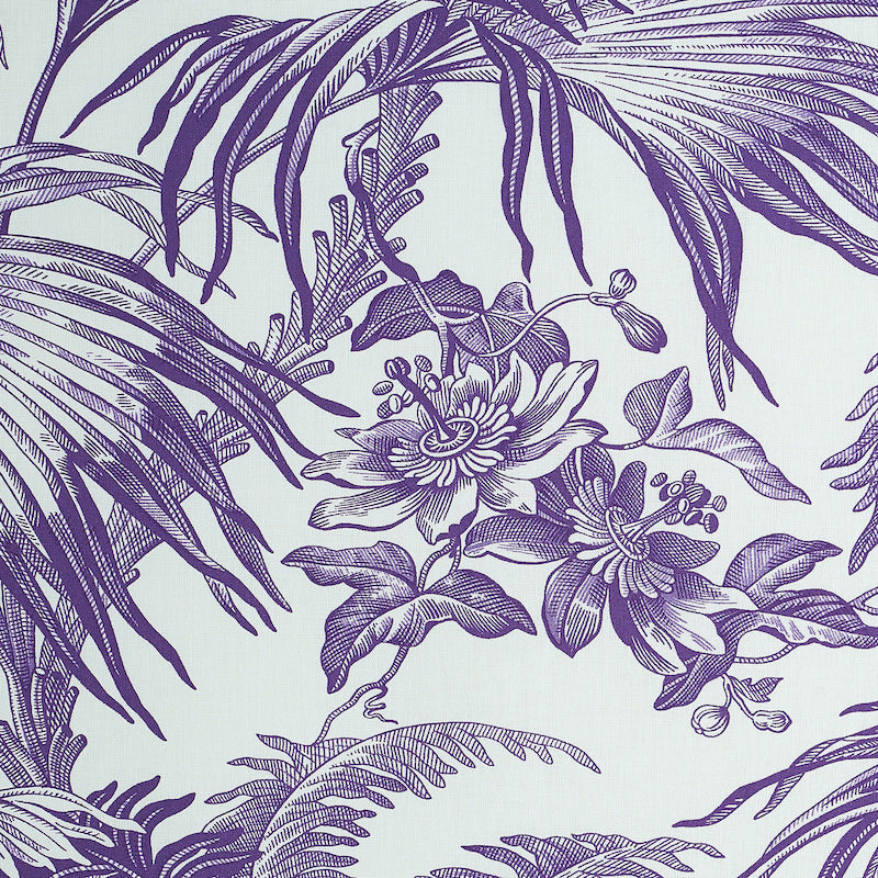 Schumacher Toile Tropique Purple Fabric 179512