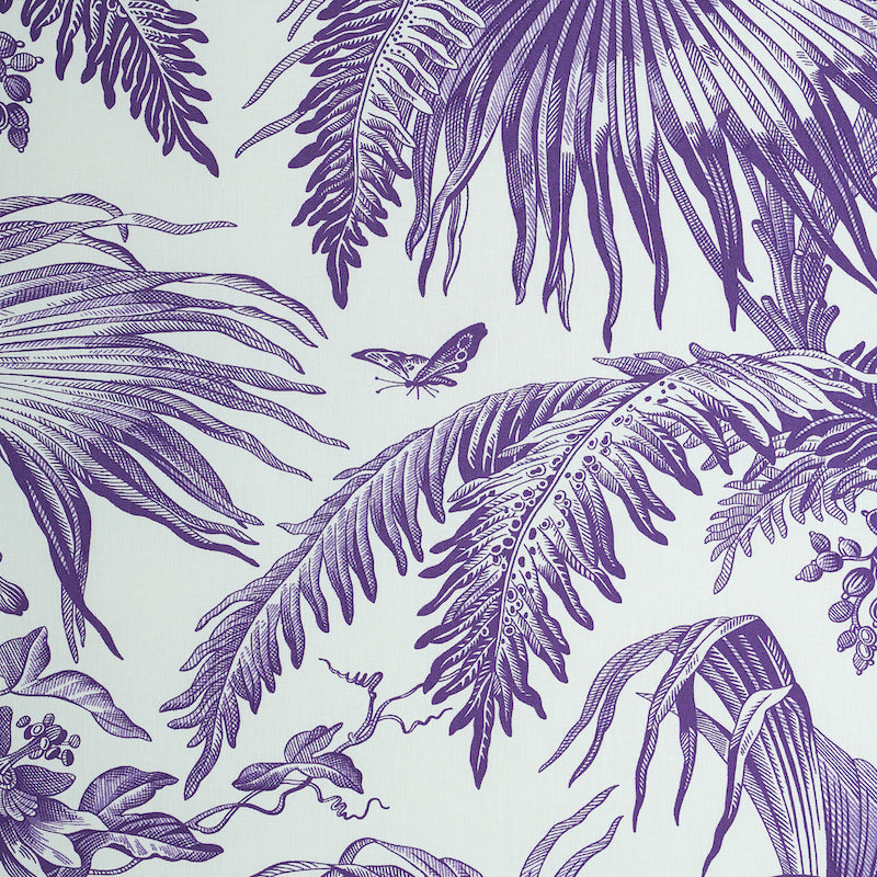 Schumacher Toile Tropique Purple Fabric 179512