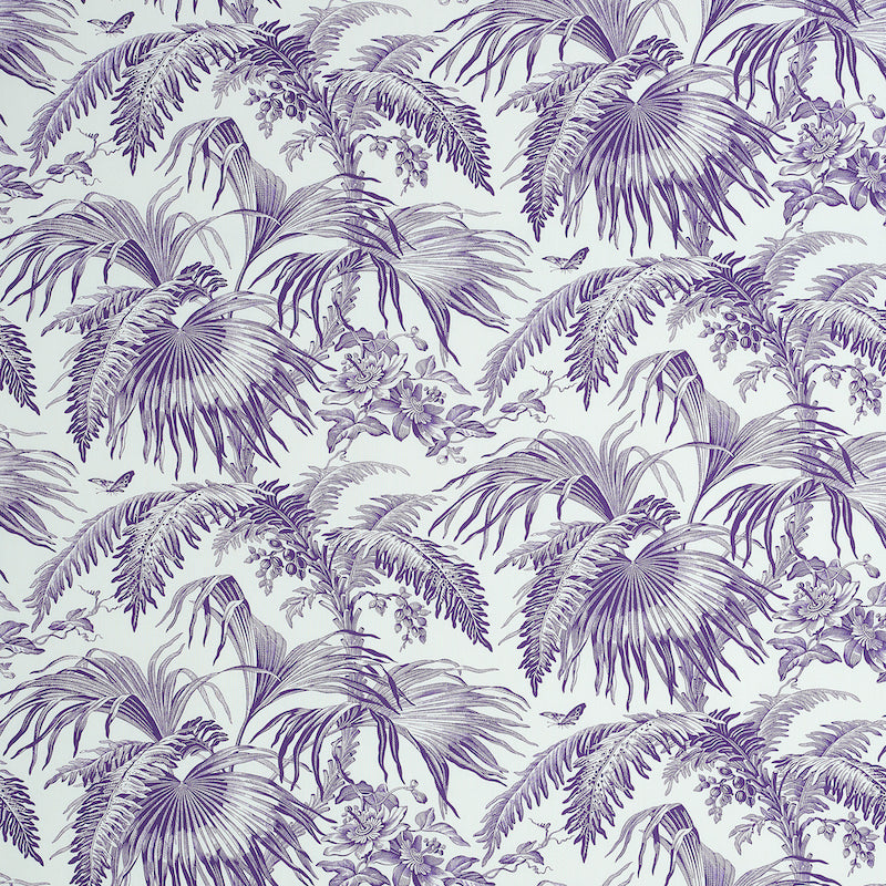 Schumacher Toile Tropique Purple Fabric 179512