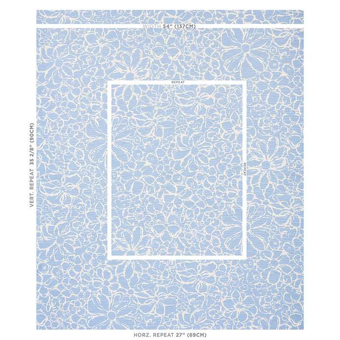 Schumacher Sidonie Blue Fabric Sample 179550