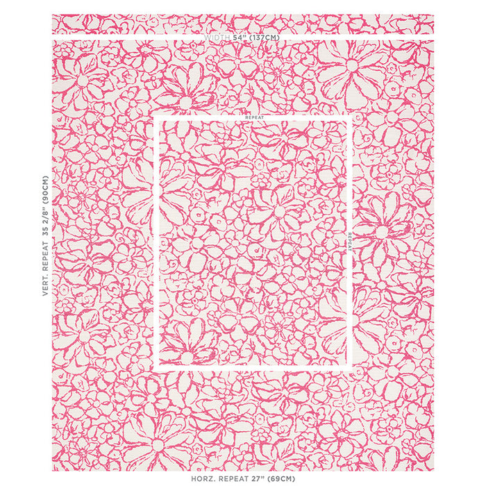 Schumacher Sidonie Magenta Fabric Sample 179552